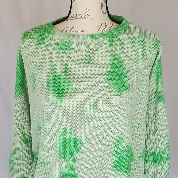 Wild Fable Tie Dye Green Knit Sweater, M - Picture 2 of 8